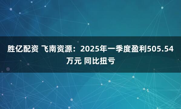 胜亿配资 飞南资源：2025年一季度盈利505.54万元 同比扭亏