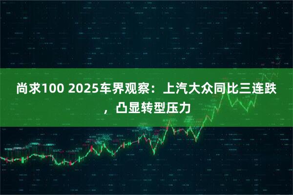 尚求100 2025车界观察：上汽大众同比三连跌，凸显转型压力
